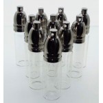 10x Small Empty Glass Vial Conjure Bottle Pendant with Silver Screw Cap